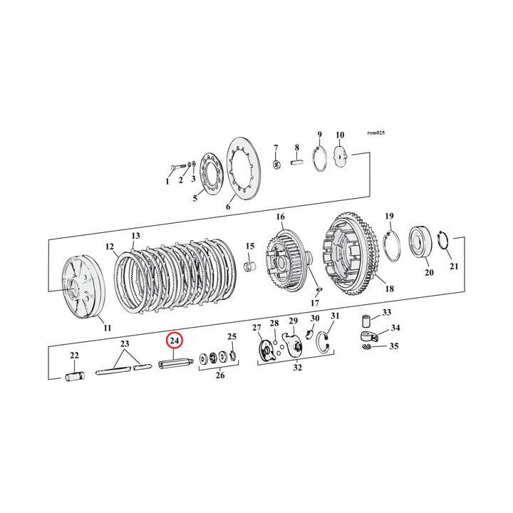 PUSHROD END CLUTCH, RIGHT SIDE