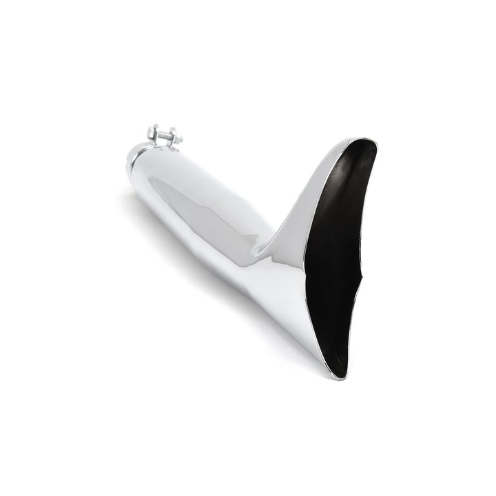 Fishtail muffler "The Fluke" chrome